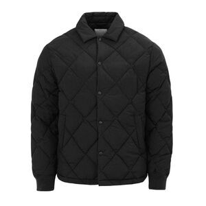 Firetrap Mens Quilted Button-Down Jacket / Black